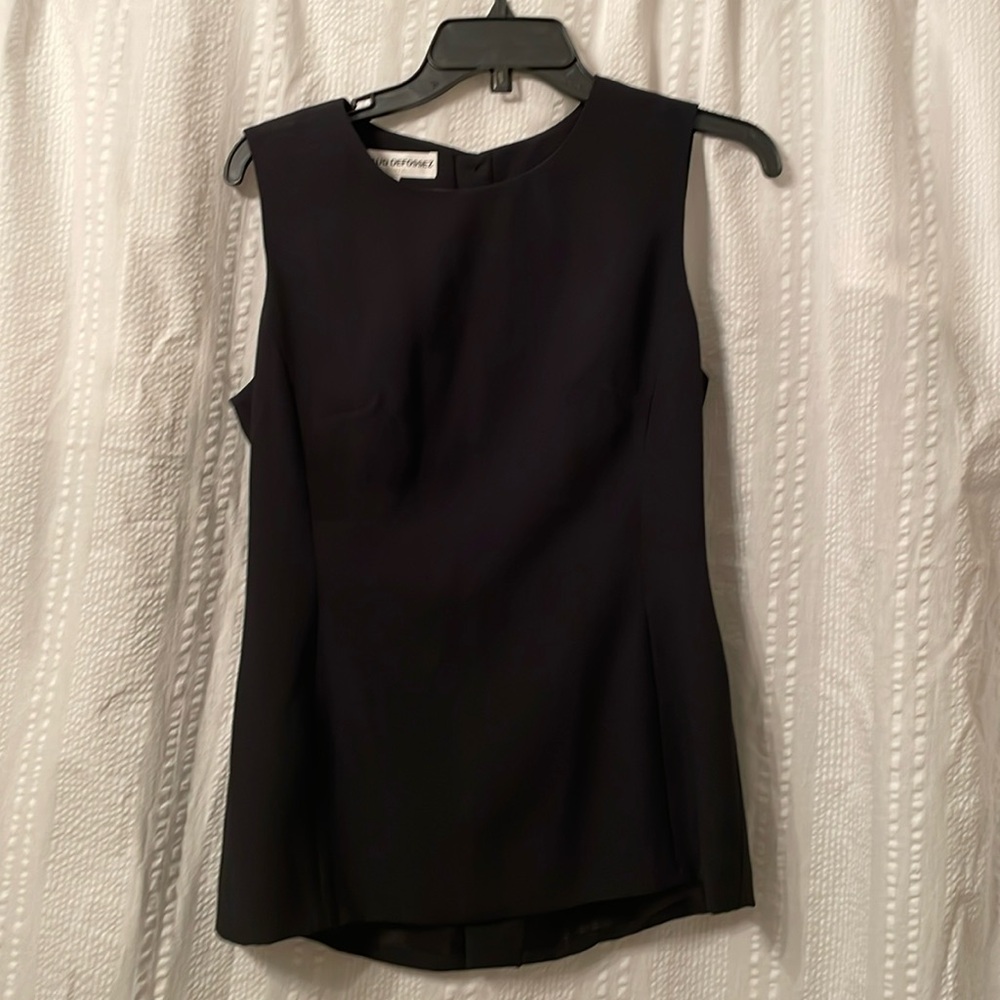 Vintage Maud Defossez Paris Black Blouse Size 42 / Us 20